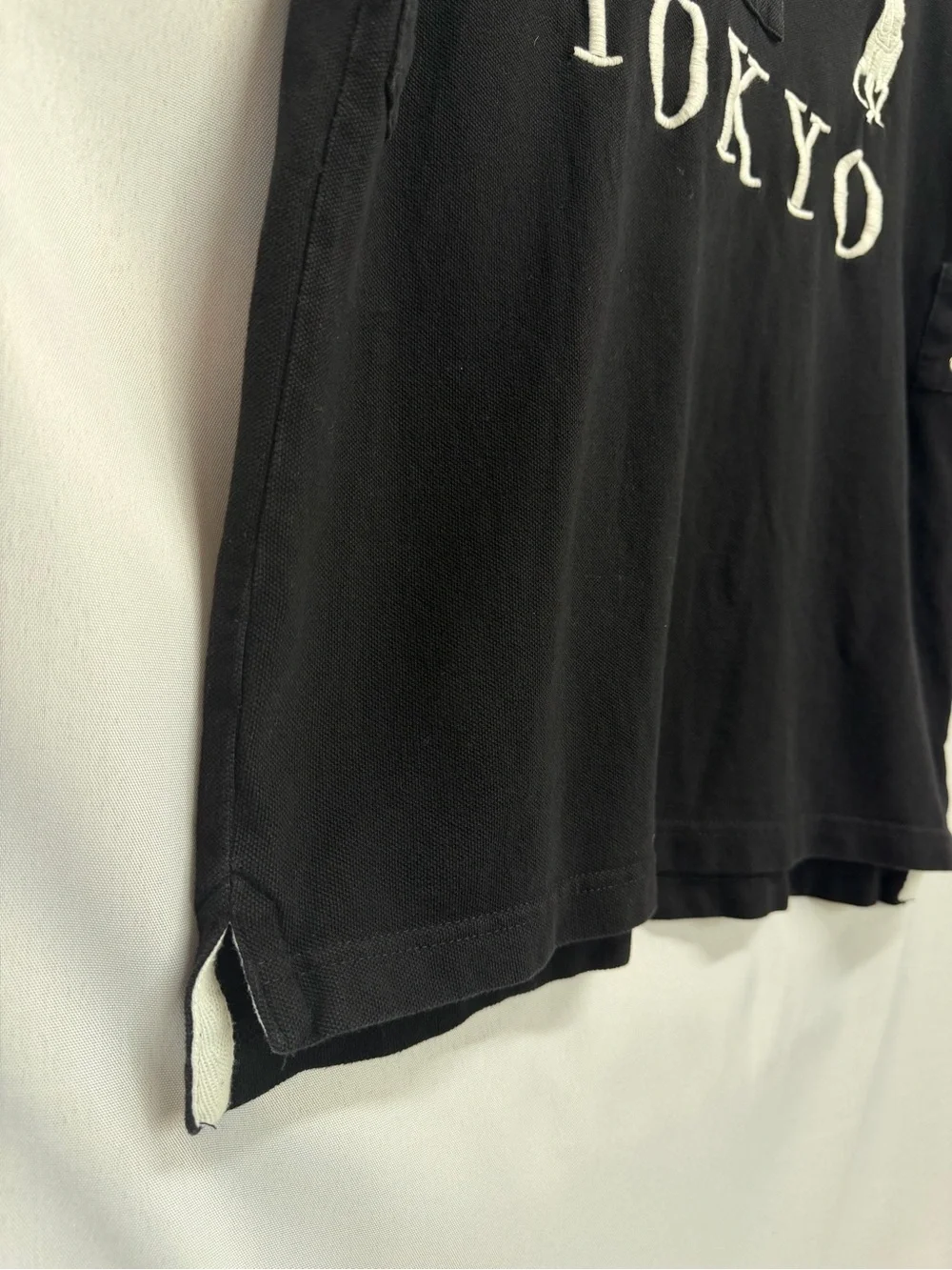 Polo Ralph Lauren Tokyo Big Pony Black Polo Unisex Shirt Y2K Streetwear Medium